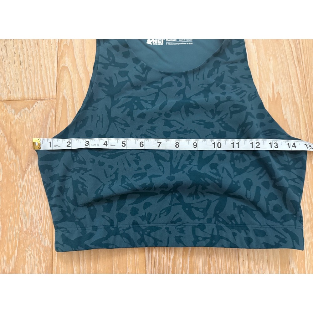 REI Co-op Womens Teal Abstract Print Crop Top and Biker Shorts Set Medium - Picture 3 of 11